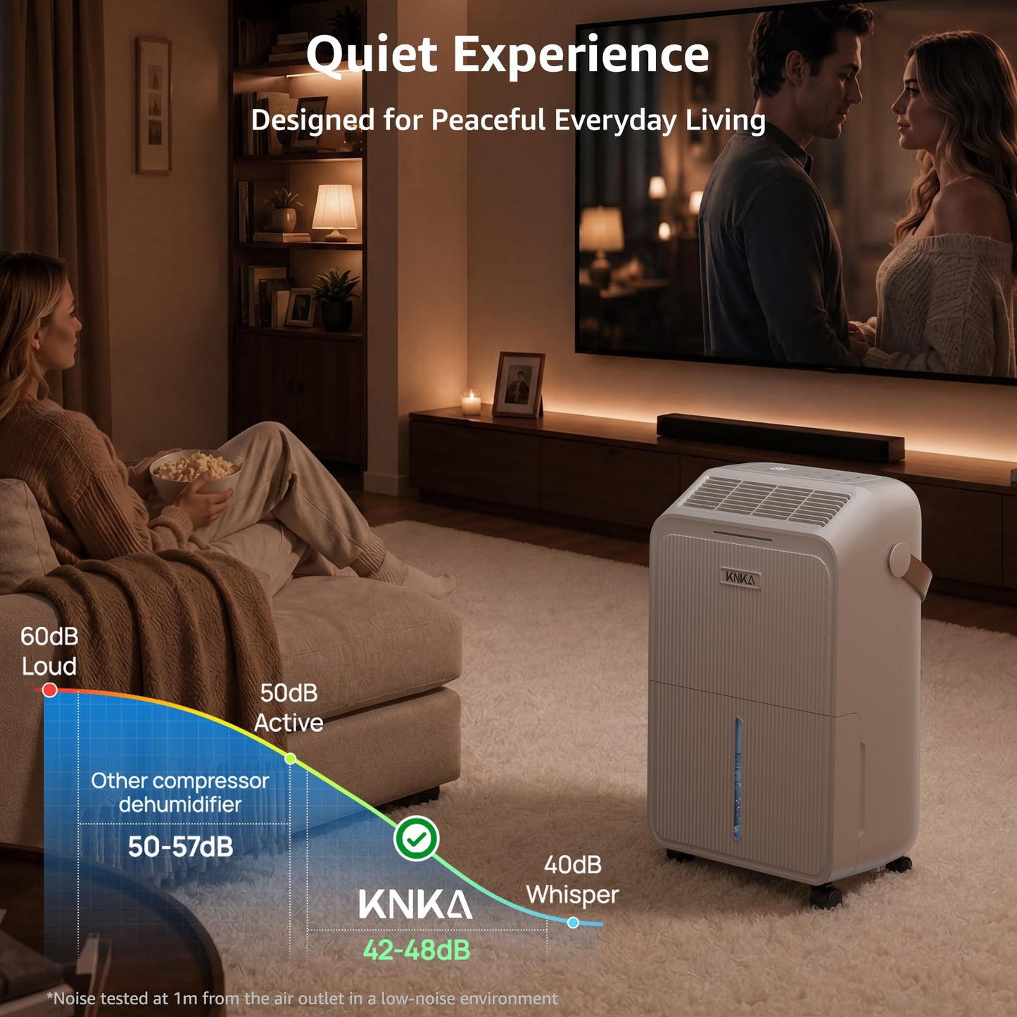 Dehumidifier for Basement with Drain Hose Max 34 Pints, KNKA 2500 Sq.Ft Dehumidifiers for Home, Large Room, Bathroom, Three Operation Modes, Intelligent Humidity Control, Dry Clothes, 24HR Timer