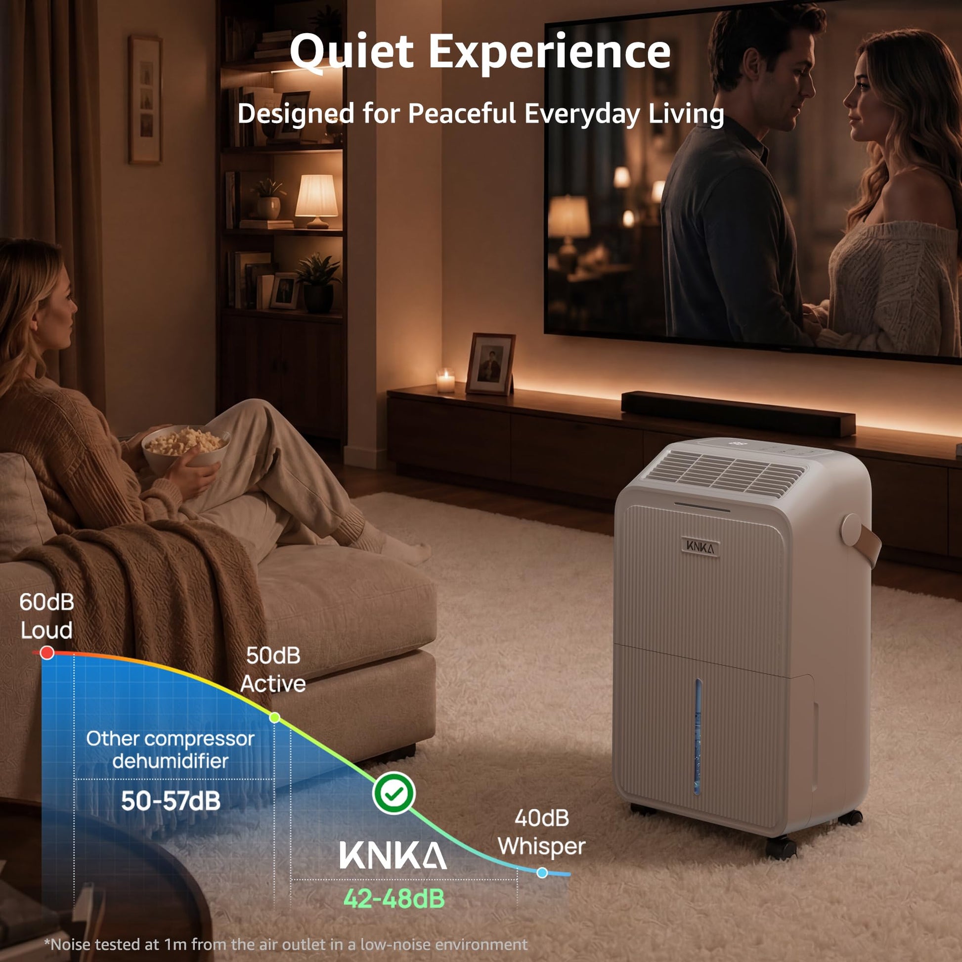 Dehumidifier for Basement with Drain Hose Max 34 Pints, KNKA 2500 Sq.Ft Dehumidifiers for Home, Large Room, Bathroom, Three Operation Modes, Intelligent Humidity Control, Dry Clothes, 24HR Timer