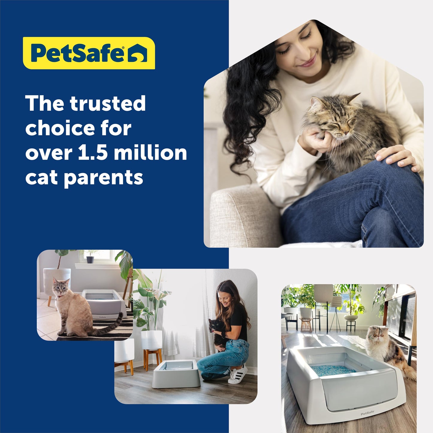 PetSafe ScoopFree Crystal Litter Tray Refills Lavender Crystals, 3-Pack Disposable Tray Includes Leak Protection & Low Tracking Litter Absorbs Odors on Contact,(PAC00-16689)