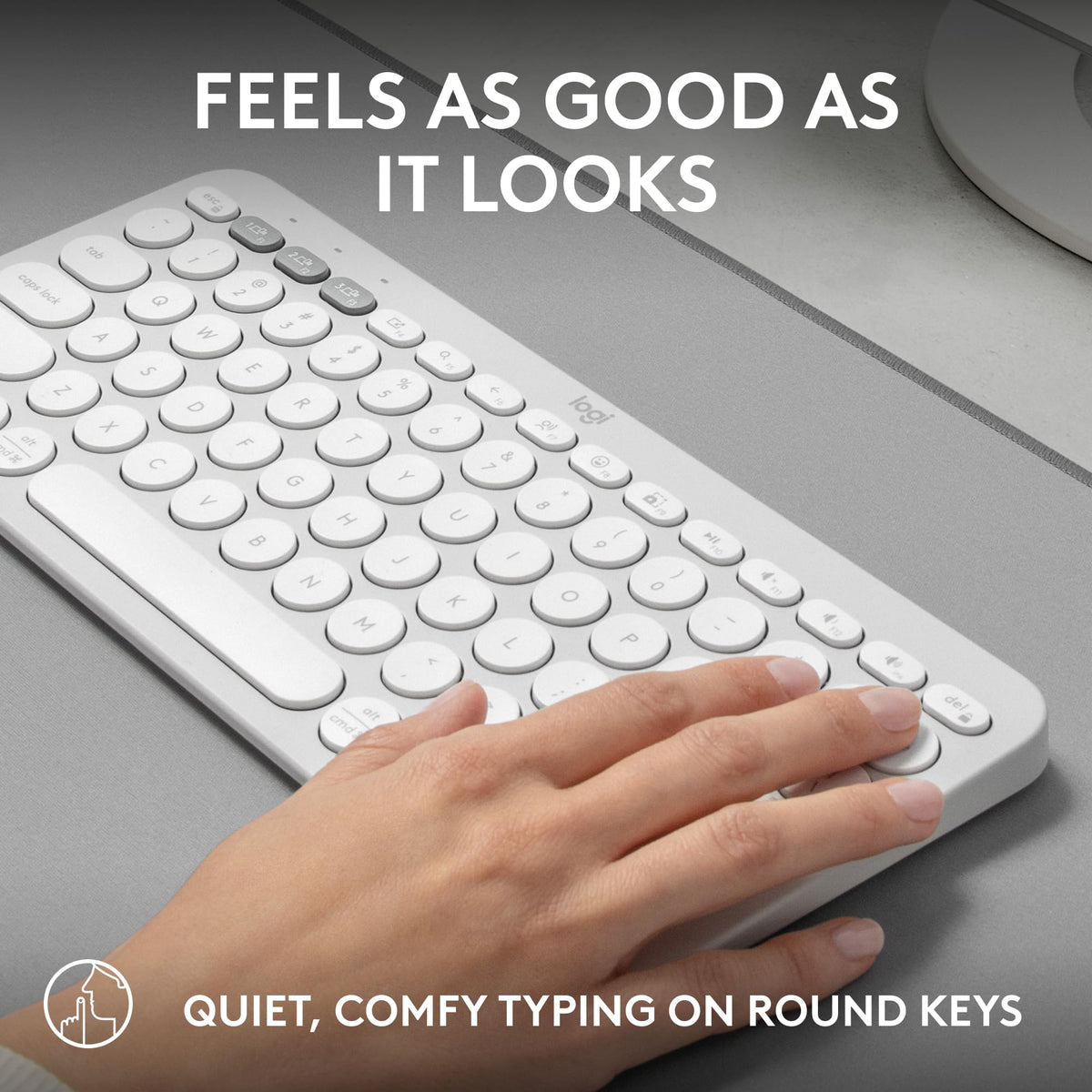 Logitech Pebble Keys 2 K380s Wireless Bluetooth Keyboard - Tonal White