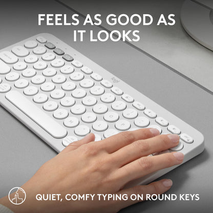 Logitech Pebble Keys 2 K380s Wireless Bluetooth Keyboard - Tonal White