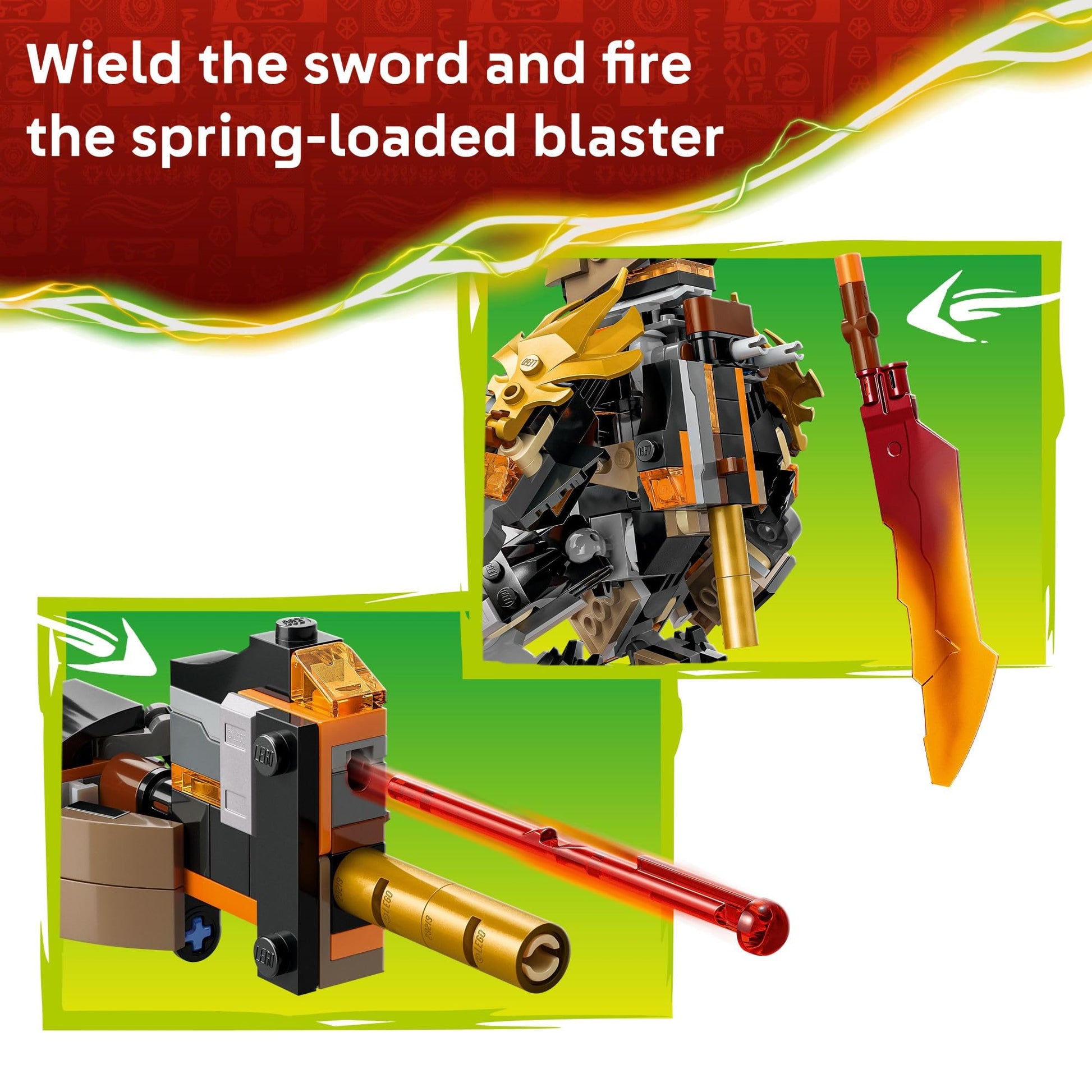 LEGO NINJAGO Cole’s Mission Mech & Dragon Zane Building Toy for Boys, Girls & Kids, Ages 7+ - Poseable Mech W/Cole, Acid Monster, & Zane Minifigures for Pretend Play - Gift Idea for Birthdays - 71854 LEGO