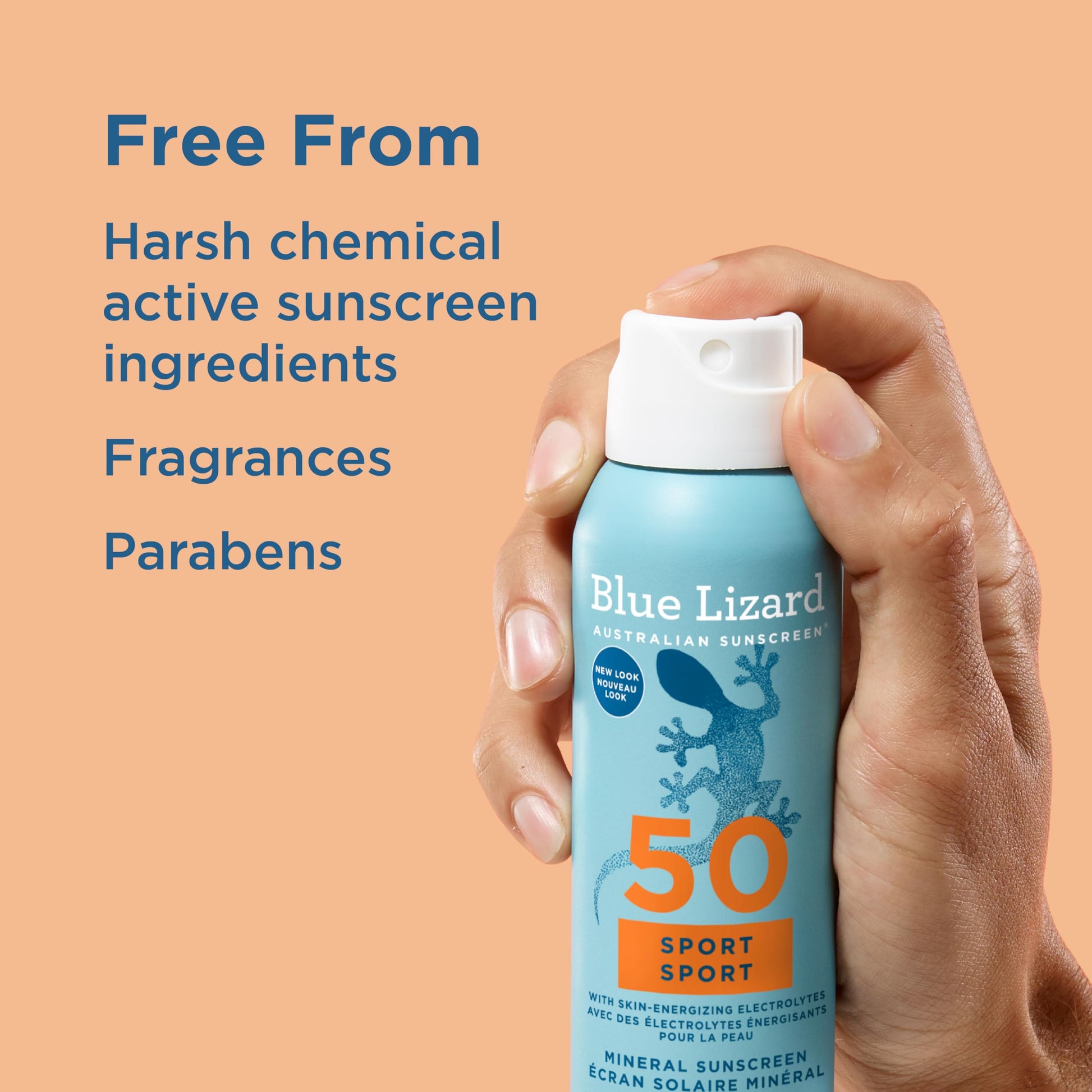 Blue Lizard Sport Mineral SPF 50 Spray, Broad-Spectrum UVA/UVB Protection, Water-Resistant, Zinc Oxide Formula, Vegan, 142 g