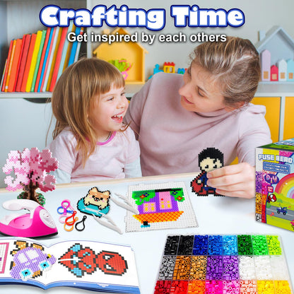 Fuse Beads Kit - 5500PCS 5mm 24 Colors Beads Craft for Girls Age 5-12 Year Old,Beads Kids Toys Set DIY Gift for Kid Arts and Crafts Bead Snap Toys 5+ Aged Girls Gifts Christmas Birthday Teens Gift 🍁 All In One Marketplace Canada