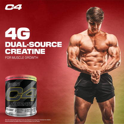 Cellucor C4 Ultimate Pre Workout Powder - Sugar Free Preworkout Energy with 300mg Caffeine and Creatine for Men & Women - Strawberry Watermelon, 20 Servings Cellucor