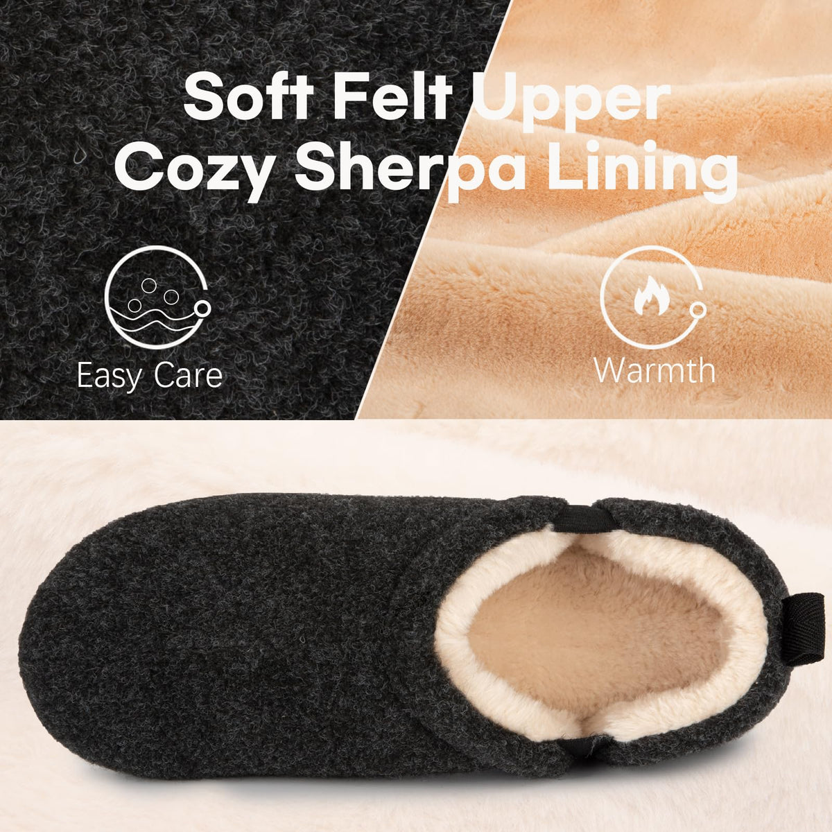 LongBay Men's Cozy Memory Foam Winter Slippers Comfy Warm House Shoes with Elastic Dual Gores for Indoor Outdoor(Medium / 9-10, Solid Dark Gray) 🍁 All In One Marketplace Canada