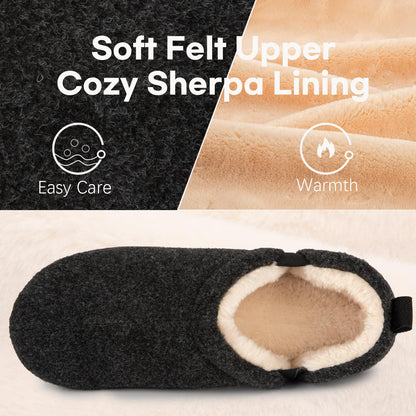 LongBay Men's Cozy Memory Foam Winter Slippers Comfy Warm House Shoes with Elastic Dual Gores for Indoor Outdoor(Large /11-12, Solid Dark Gray) 🍁 All In One Marketplace Canada