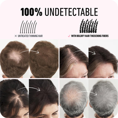 BOLDIFY Hair Fibers (28g) - Fill In Thinning and Fine Hair for an Instantly Fuller, Thicker Look - 14 Shades for Women & Men - Black - Available at All In One Marketplace Canada