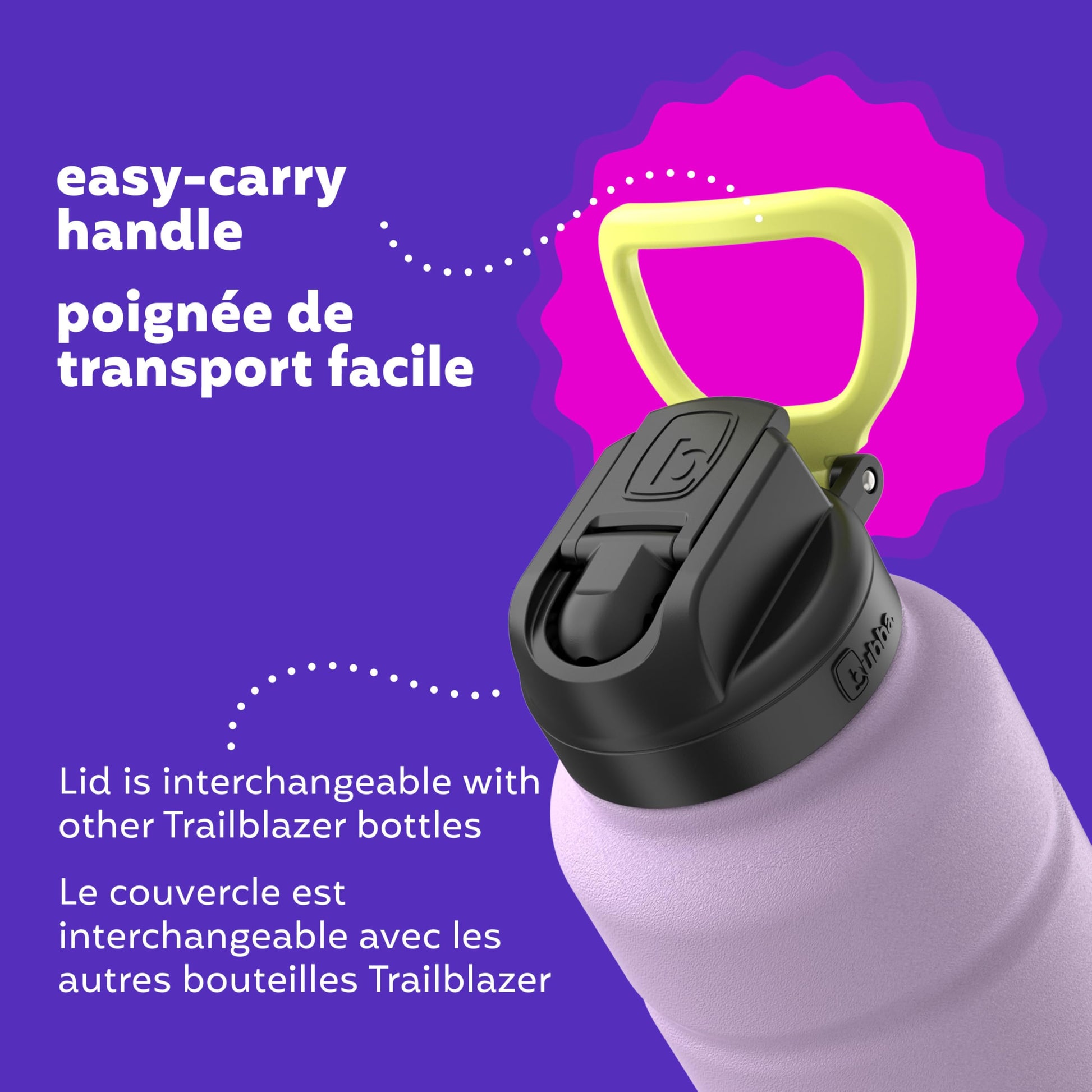 Bubba Trailblazer Stainless Steel Water Bottle with Straw Lid, Vacuum-Insulated, Lavender Frost, 40 oz (1.18 L) bubba