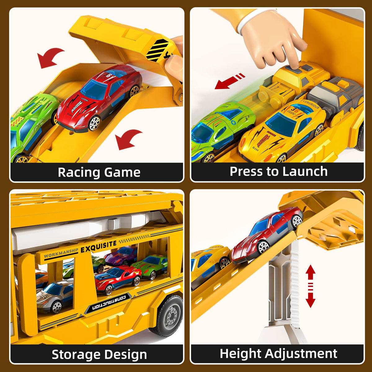 Transport Truck Toy for Kids, Transport Vehicle with Double Race Ramp Track 🍁 All In One Marketplace Canada