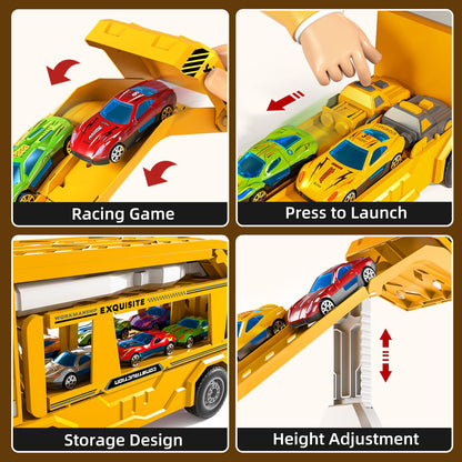 Transport Truck Toy for Kids, Transport Vehicle with Double Race Ramp Track 🍁 All In One Marketplace Canada