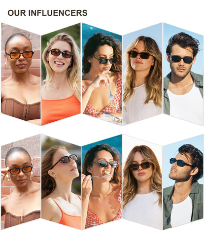 SOJOS Trendy Rectangle Polarized Sunglasses Womens Mens, Small Retro Fashion Thin Slim Square Sunnies SJ2610, Brown Tortoise/Brown