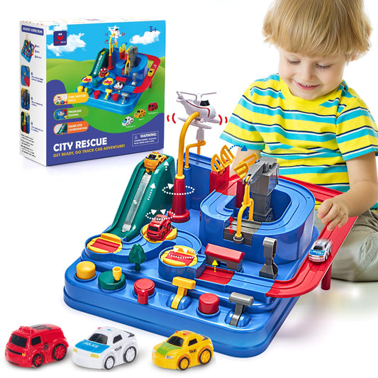 hahaland Kids Toys for 3 Year Old Boys - Car Race Track Boy Toy Age 3 4, Adventure Vehicles Toy Learning & Intelligence Educational for 3 4 5 Year Old Boy Girls Toddler Toys - Available at All In One Marketplace Canada
