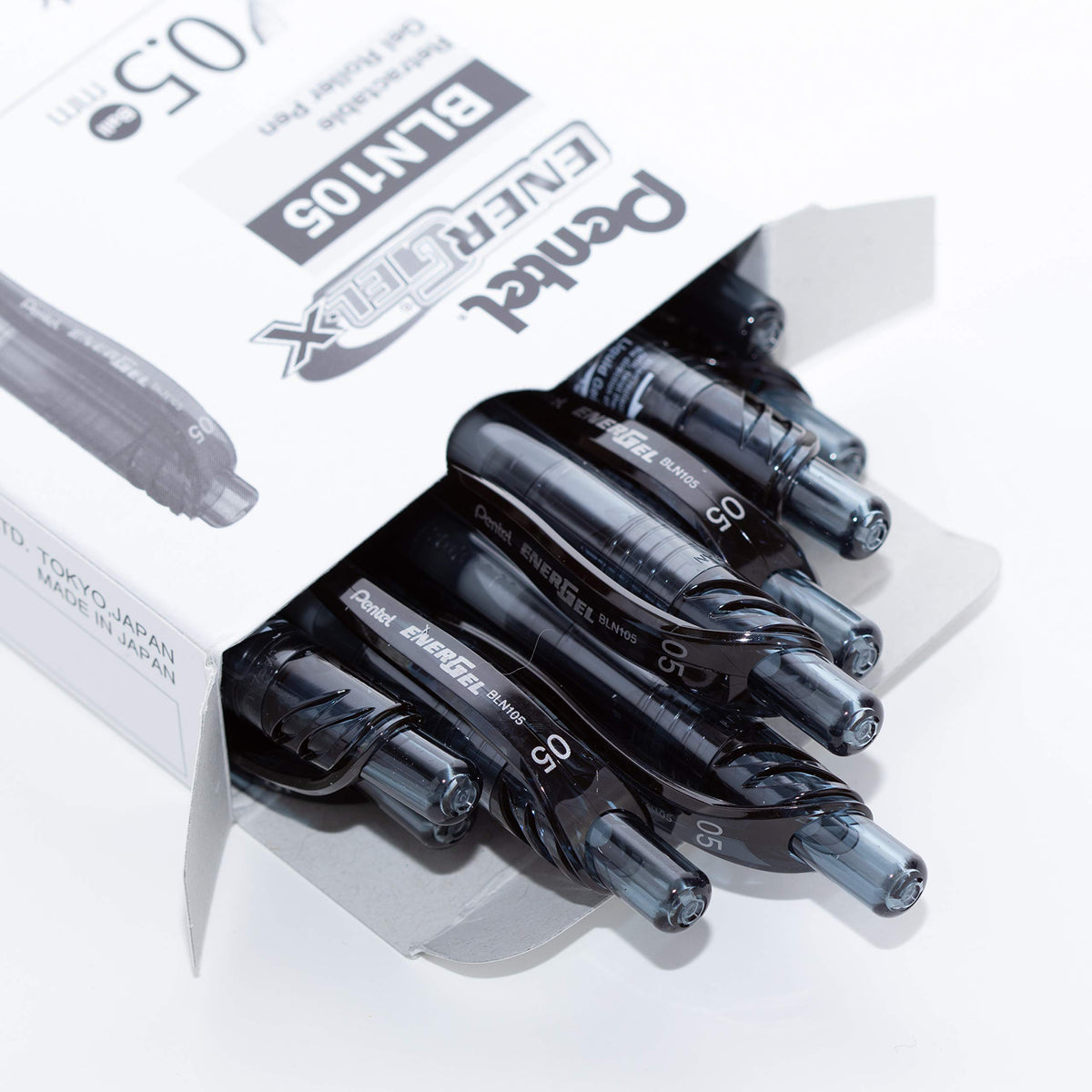 Pentel EnerGel X Retractable Gel Pen, 0.5mm Needle Tip, Black Ink, 12PK