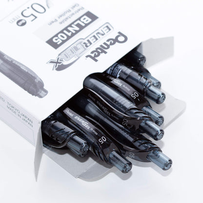 Pentel EnerGel X Retractable Gel Pen, 0.5mm Needle Tip, Black Ink, 12PK