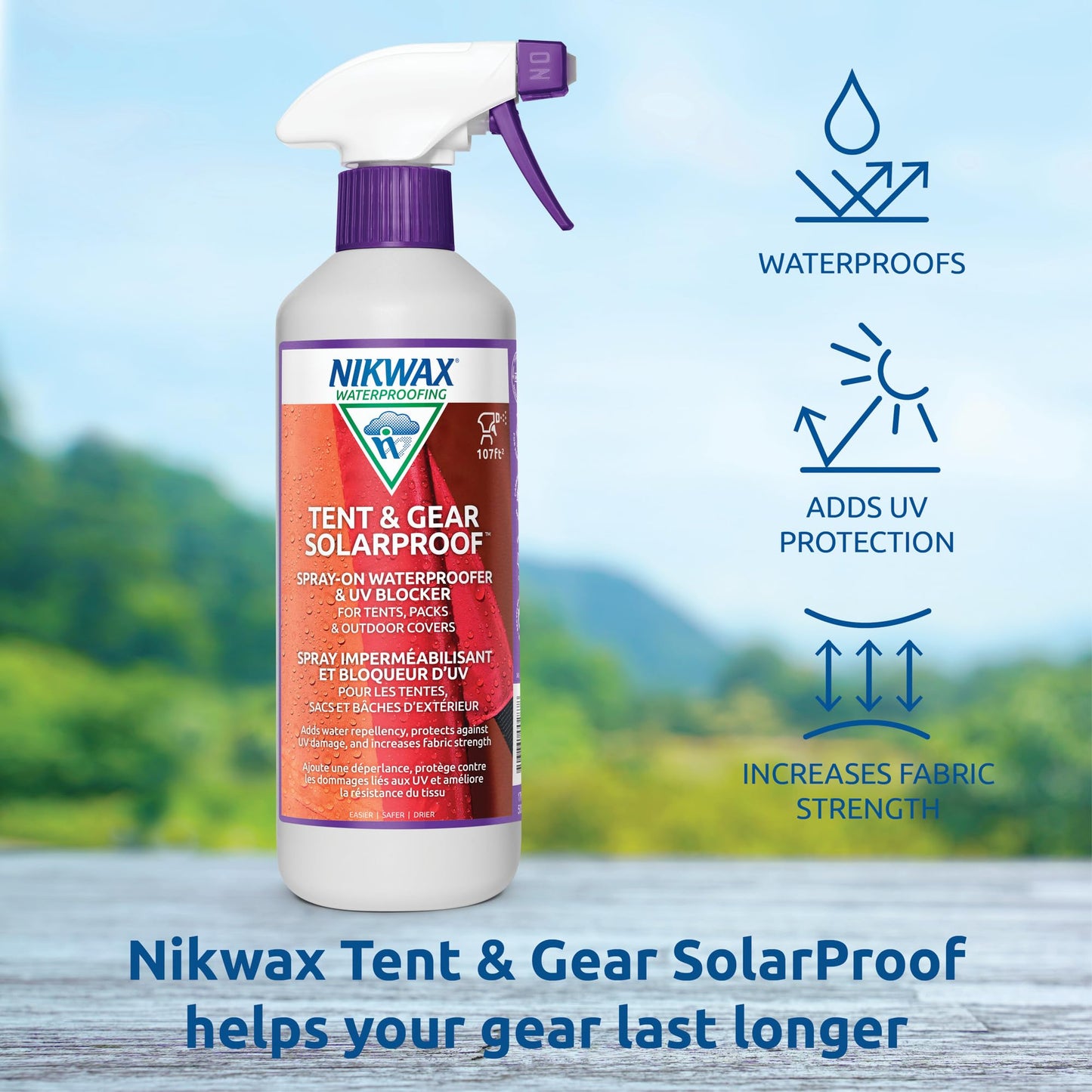 Nikwax Tent & Gear SolarProof (Spray-On) 500ml - Available at All In One Marketplace Canada