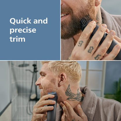 Philips Beard Trimmer 3000 Series - Self-sharpening Metal Blades, 40 Lock-in Settings, Lift&Trim Comb, 100% Waterproof, Battery Indicator, USB Charging, Model BT3660/15 - Available at All In One Marketplace Canada