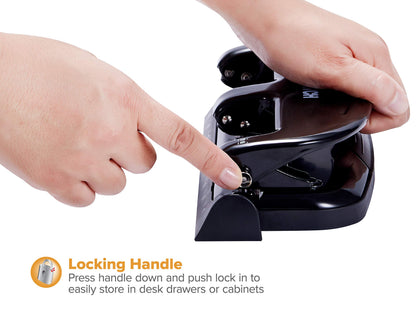 Bostitch Office EZ Squeeze 20 Sheet Standard 3 Hole Punch, Metal Construction, Silver/Black (HP20) Bostitch