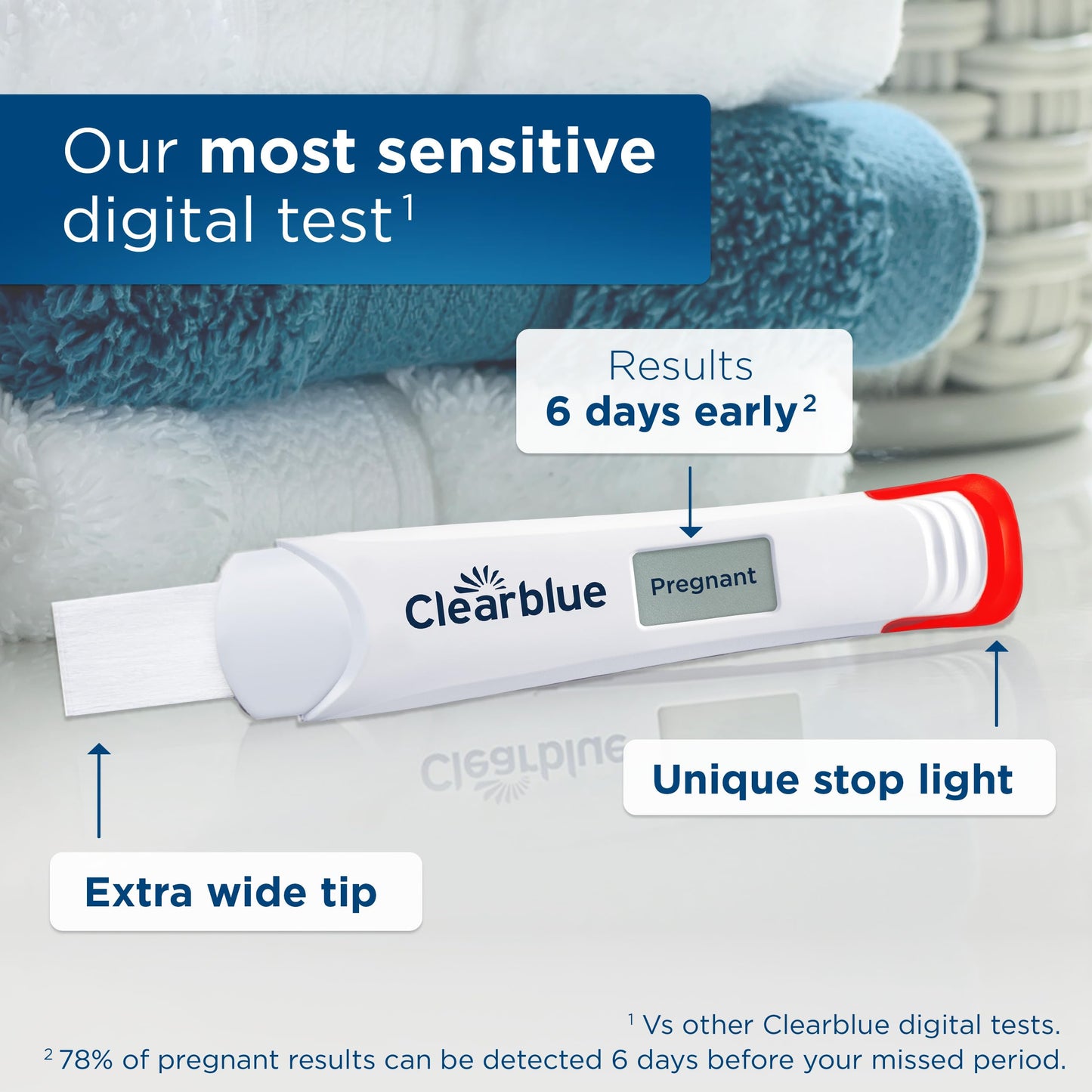 Clearblue Digital Ultra Early Pregnancy Test, No Test Can Tell You Sooner, 2 Digital Tests - Available at All In One Marketplace Canada