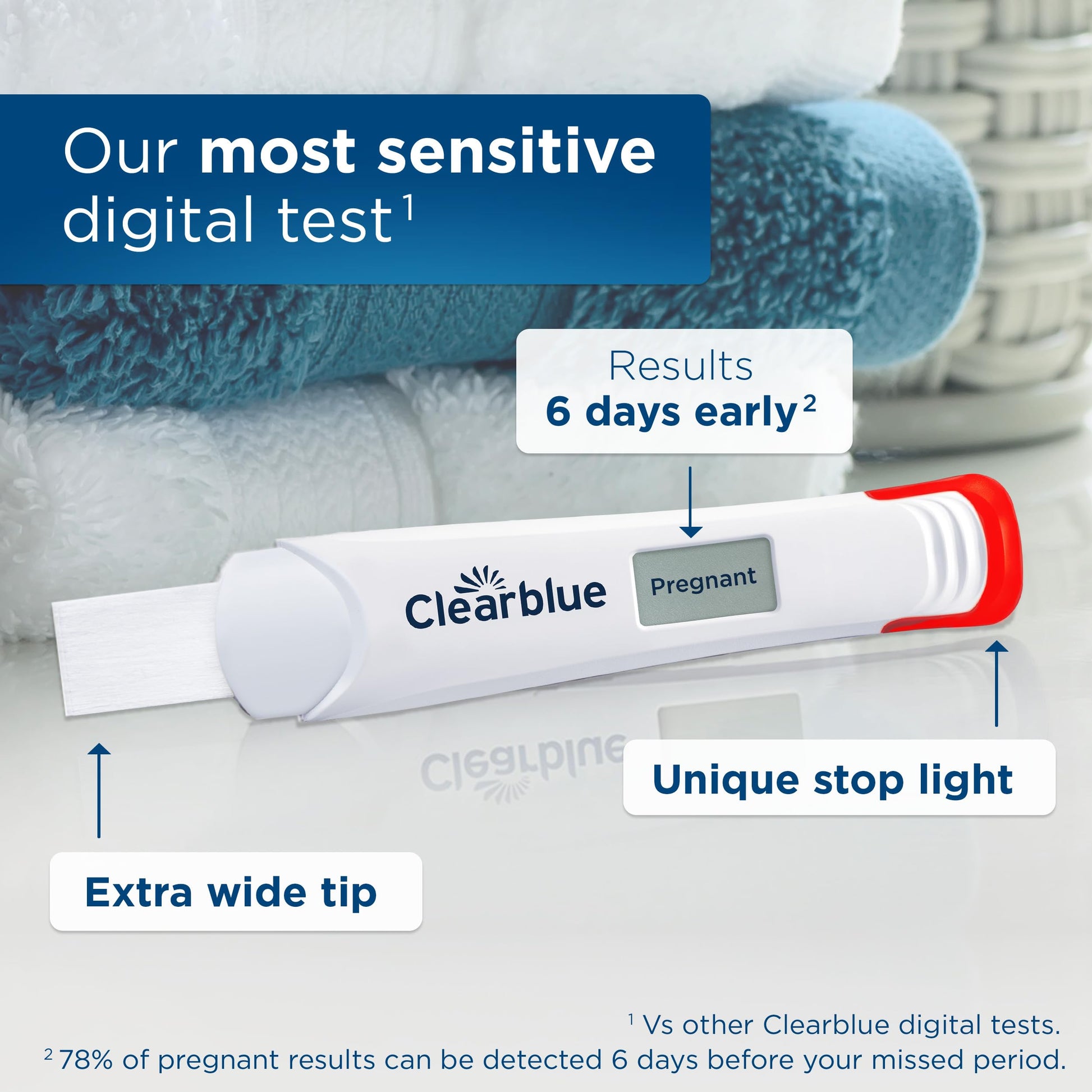 Clearblue Digital Ultra Early Pregnancy Test, No Test Can Tell You Sooner, 2 Digital Tests - Available at All In One Marketplace Canada