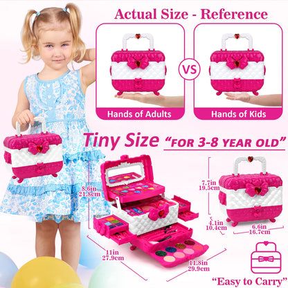 Flybay Kids Makeup Kit for Girls, Washable Girls Makeup Kit Kids Toys, Children Princess Pretend Play Make Up Set for Girl, Christmas Birthday Gifts for Girl Age 3-12 🍁 All In One Marketplace Canada