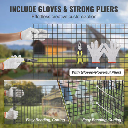 VEVOR Hardware Cloth, 48'' x 50' Galvanized Wire Mesh Roll, 19 Gauge Chicken Wire Fence Roll, Vinyl Coating Metal Wire Mesh for Chicken Coop Barrier, Rabbit Snake Fences, Poultry Enclosures VEVOR