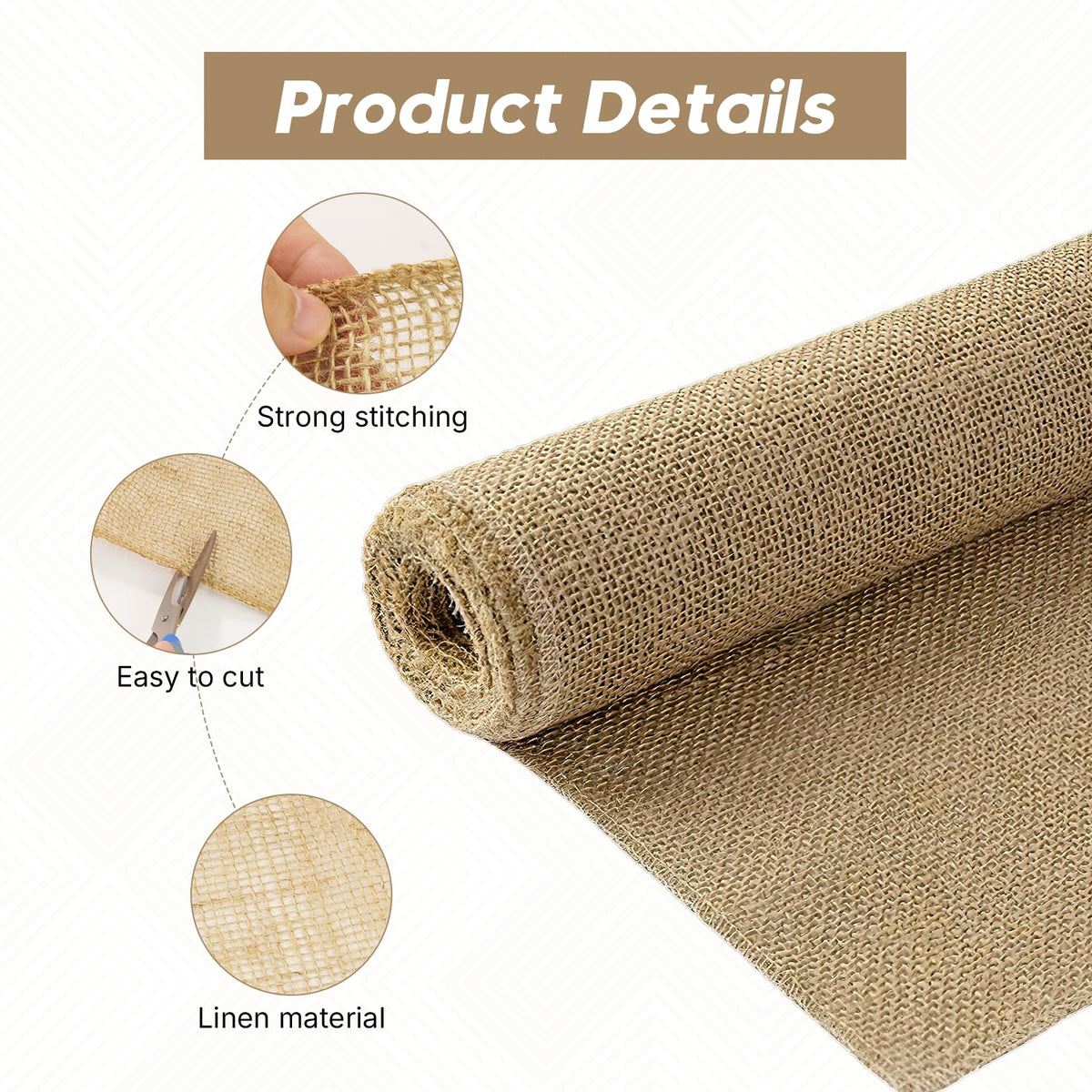 Vefhby Burlap Roll, 19.7FT x 15.7in Natural Burlap Fabric Tree Trunk Protector, Winter Outdoor Burlap Tree Wrap for Plant Winter Covering, Frost & Freeze Protection, Decor, Crafts, Gardening 🍁 All In One Marketplace Canada
