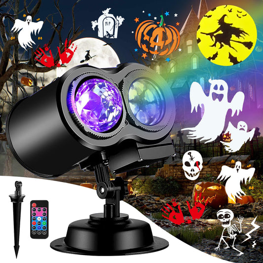 2026 Brighter Halloween Projector Lights,FLITI 19HD Slide (Ocean Wave & Patterns),11 Themes Waterproof Holiday Projector with Remote for Halloween, Christmas Decorations Outdoor or Indoors 🍁 All In One Marketplace Canada