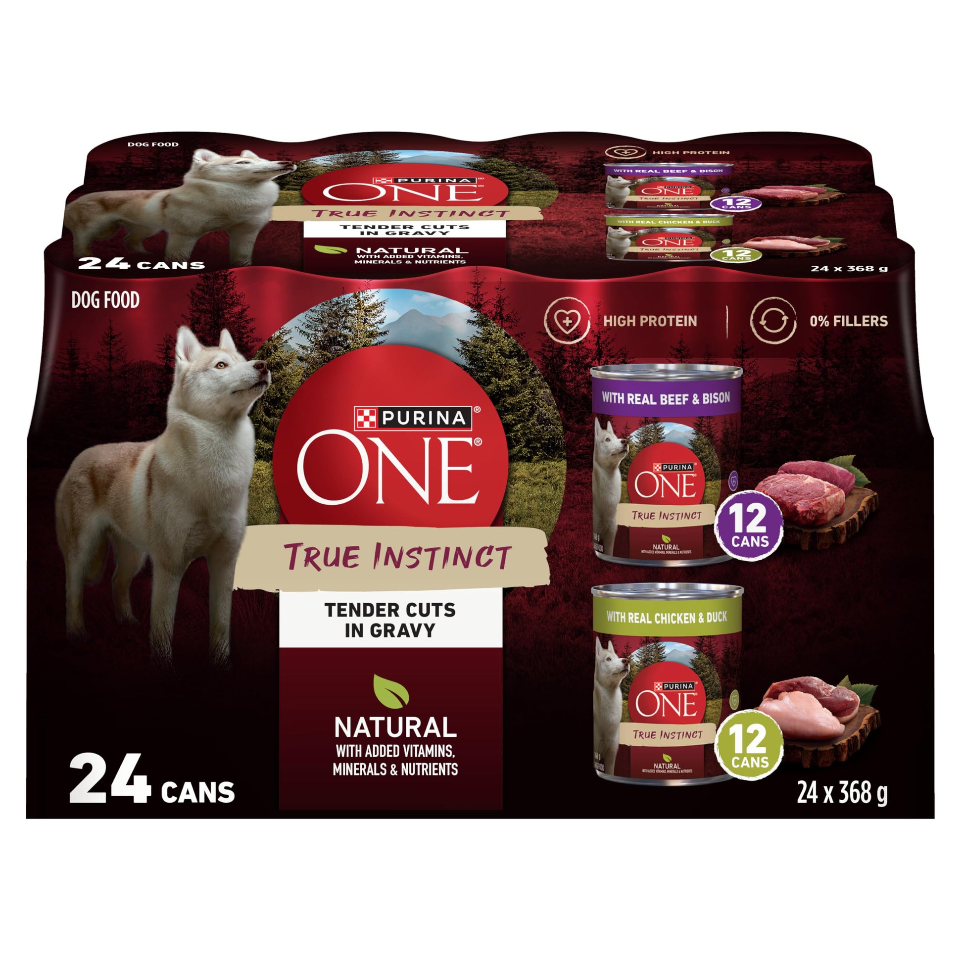 Purina ONE True Instinct Wet Dog Food, Tender Cuts Variety Pack (12 Pack) Purina ONE