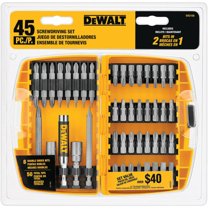 DEWALT Screwdriver Bit Set with Tough Case, 45-Piece (DW2166) DEWALT