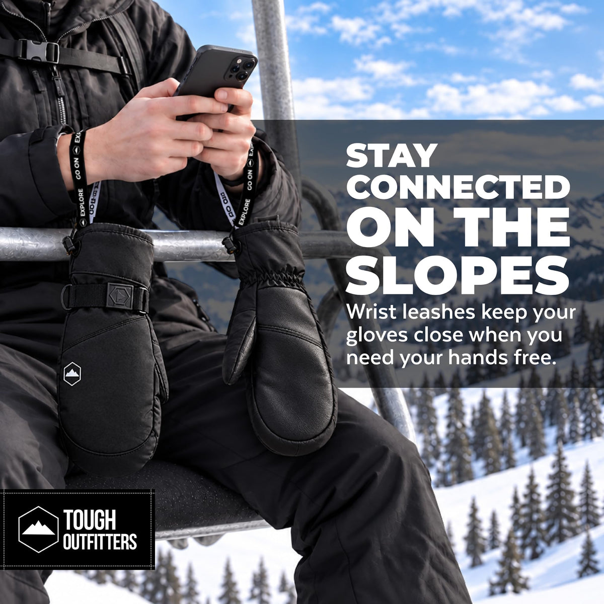 Tough Outdoors Adult Ski Mittens - Waterproof Winter Gloves Men & Women - Thermal Fleece Lining for Cold Weather Gear 🍁 All In One Marketplace Canada