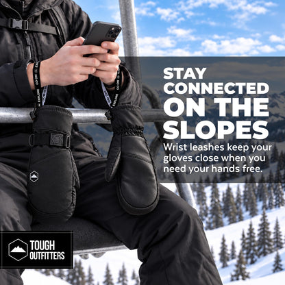 Tough Outdoors Adult Ski Mittens - Waterproof Winter Gloves Men & Women - Thermal Fleece Lining for Cold Weather Gear 🍁 All In One Marketplace Canada