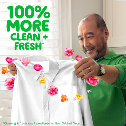 Gain Super Flings Laundry Detergent Pacs, 45 Count, Vibrant, irresistibly clean and fresh - Available at All In One Marketplace Canada