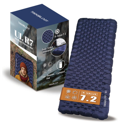 TREKOLOGY UL R7 Ultralight Sleeping Pad – R-Value 7.2, Insulated Camping Mattress for 4-Season Comfort, Inflatable Sleep Mat for Backpacking, Hiking, Winter Camping, Compact & Lightweight (Blue) 🍁 All In One Marketplace Canada