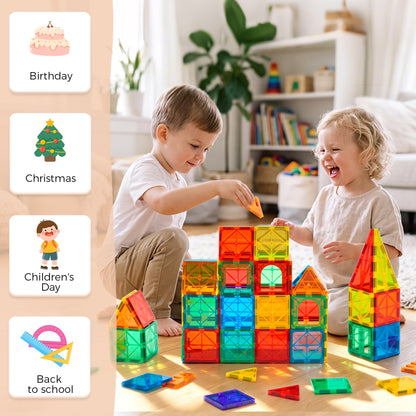 Magnetic Tiles, 100PCS Building Blocks, Magnets Building Set, STEM Toys Christmas Toy Gift for Kids Boys and Girls 🍁 All In One Marketplace Canada