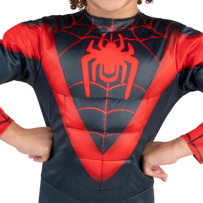 MARVEL Spin Official Toddler Deluxe Halloween Costume - Premium Quality Padded Jumpsuit and Fabric Headpiece (3T-4T)