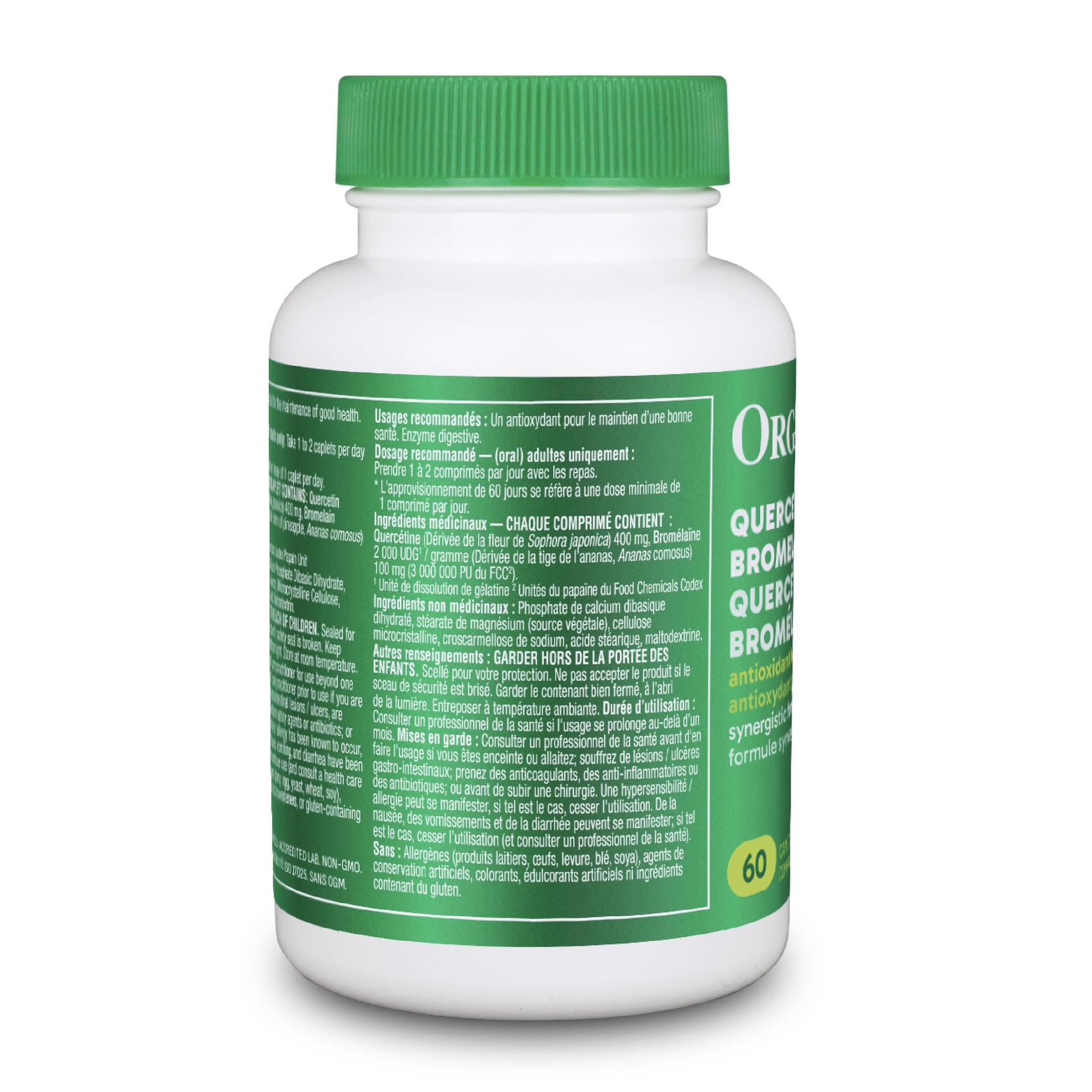 Organika Canadian-Made Quercetin with Bromelain- High Availability, Immune System Support, Allergy and Inflammation Support- 60tabs - Available at All In One Marketplace Canada