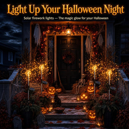 Solar Garden Lights Outdoor 4-Pack, 120 LED Starburst Lights, Warm White 🍁 All In One Marketplace Canada