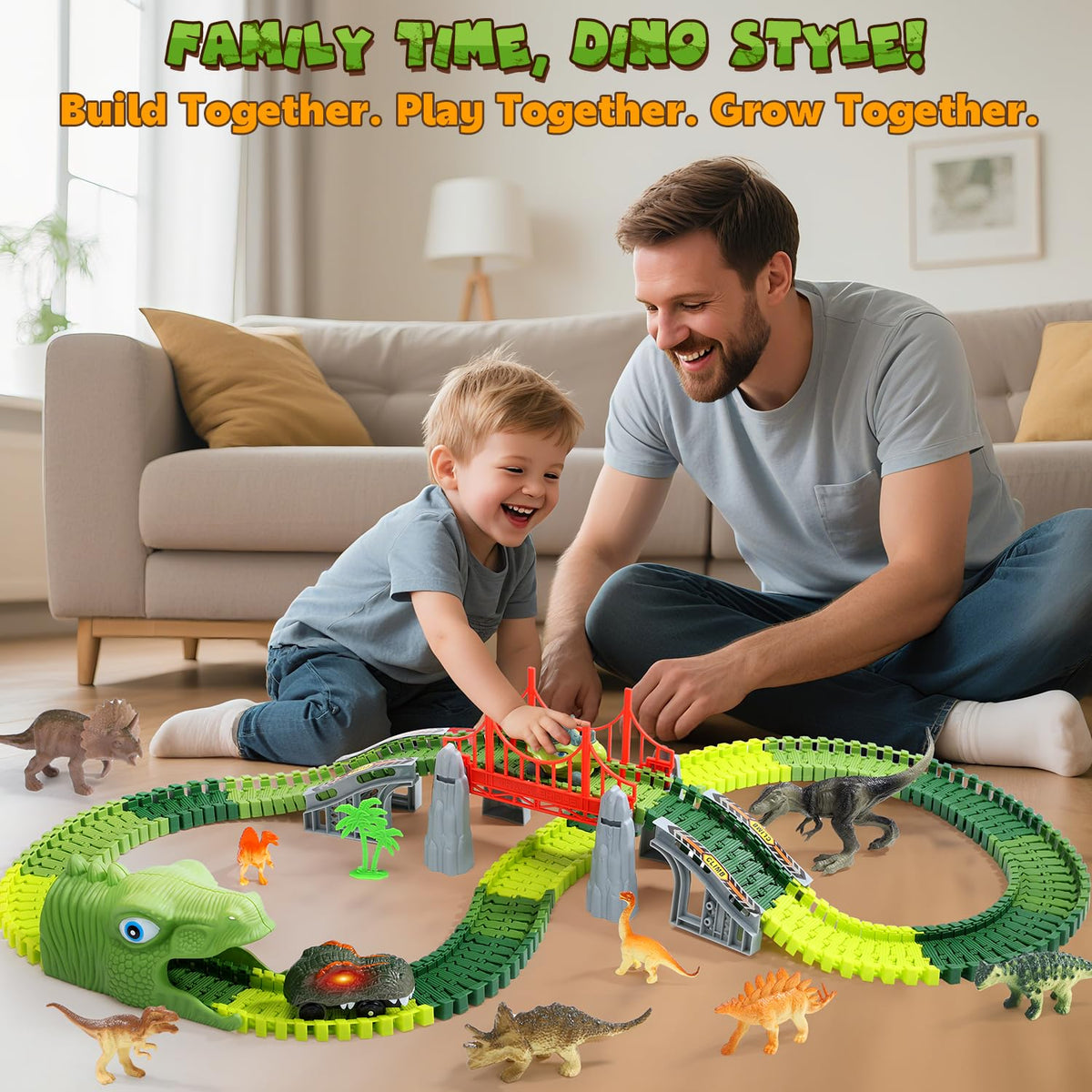 EagleStone Dinosaur Track Set for Kids – 225 PCS Flexible Race Tracks 🍁 All In One Marketplace Canada