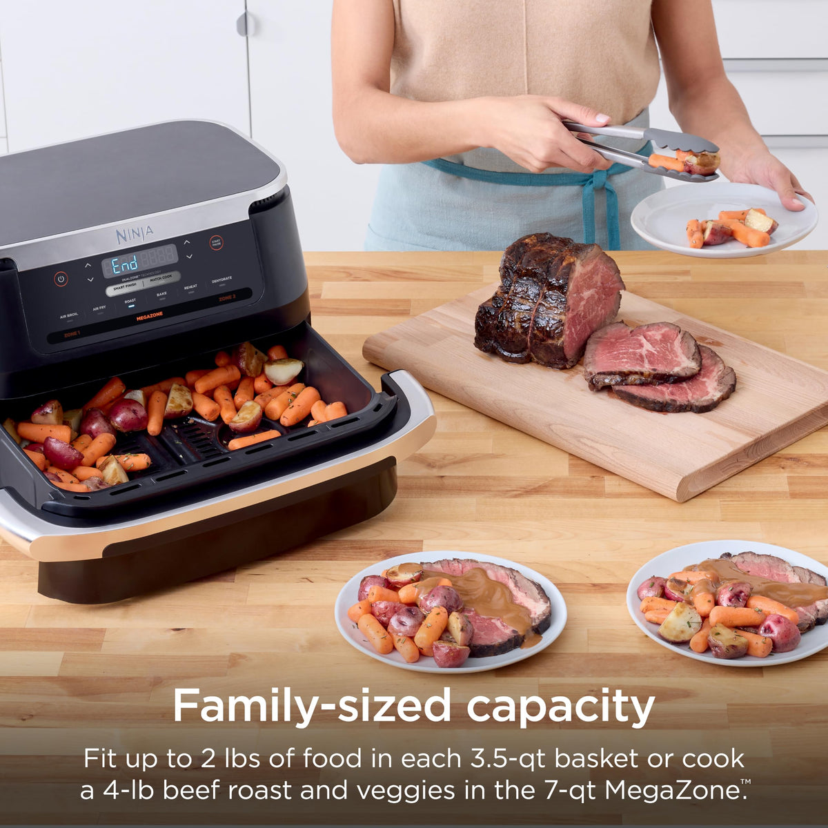Ninja Foodi Air Fryer, 7 Qt/6.6L MegaZone, 6-in-1, Black, DZ071C