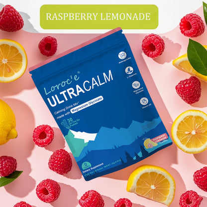 UltraCalm Cortisol Super Drink Packets, Sugar-Free, with Vitamin D, Raspberry Lemonade Electrolytes Powder Packets, 30 Sticks