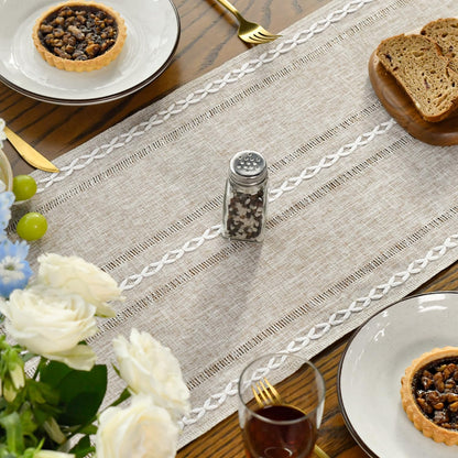 Artoid Mode Boho Latte Beige Tassel Table Runner, Farmhouse Style Kitchen Table Decoration Holiday Wedding Party Dinning Birthday Decor 33x183 cm 🍁 All In One Marketplace Canada