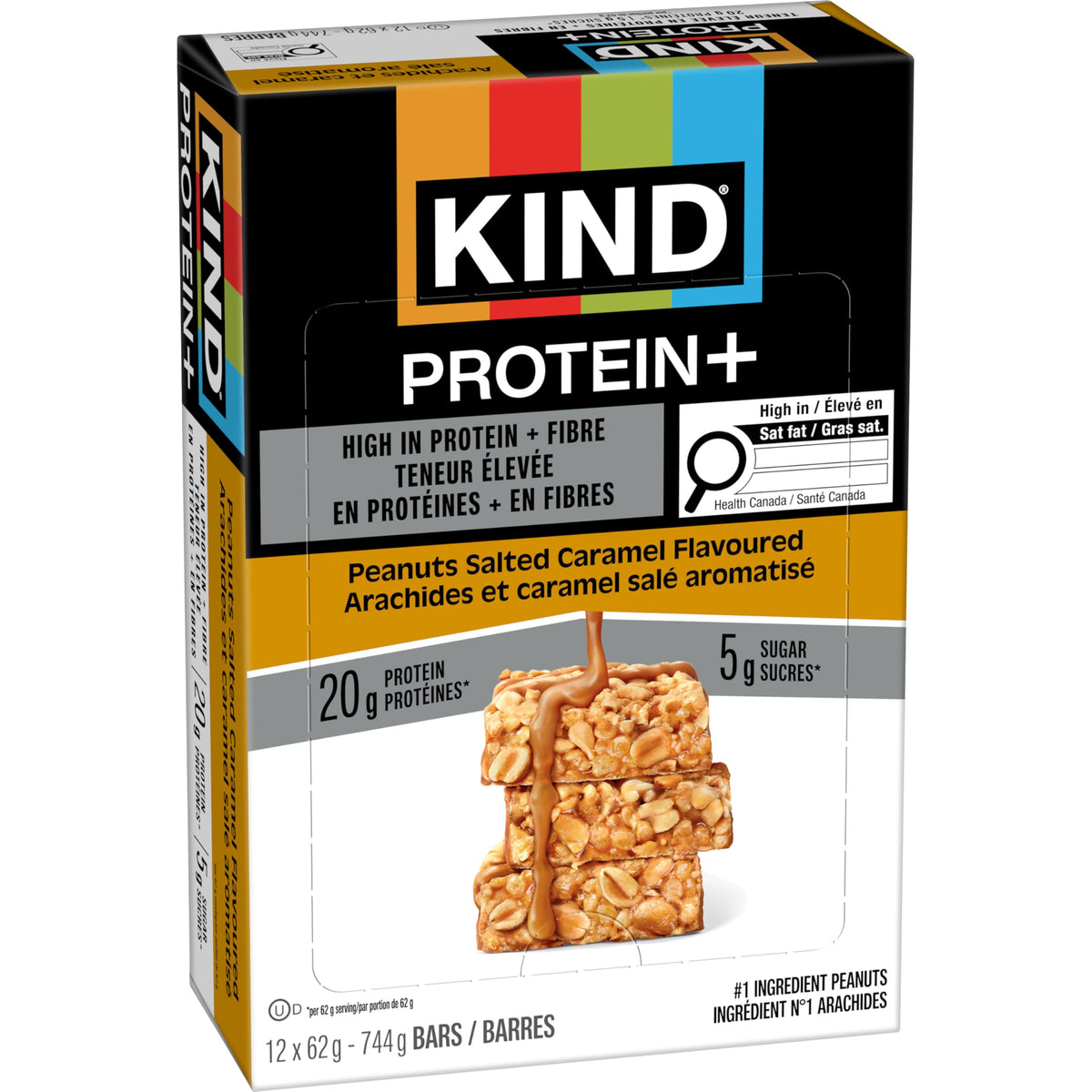 KIND PROTEIN+ Peanuts Salted Caramel Flavoured, 62 g, 12 Count