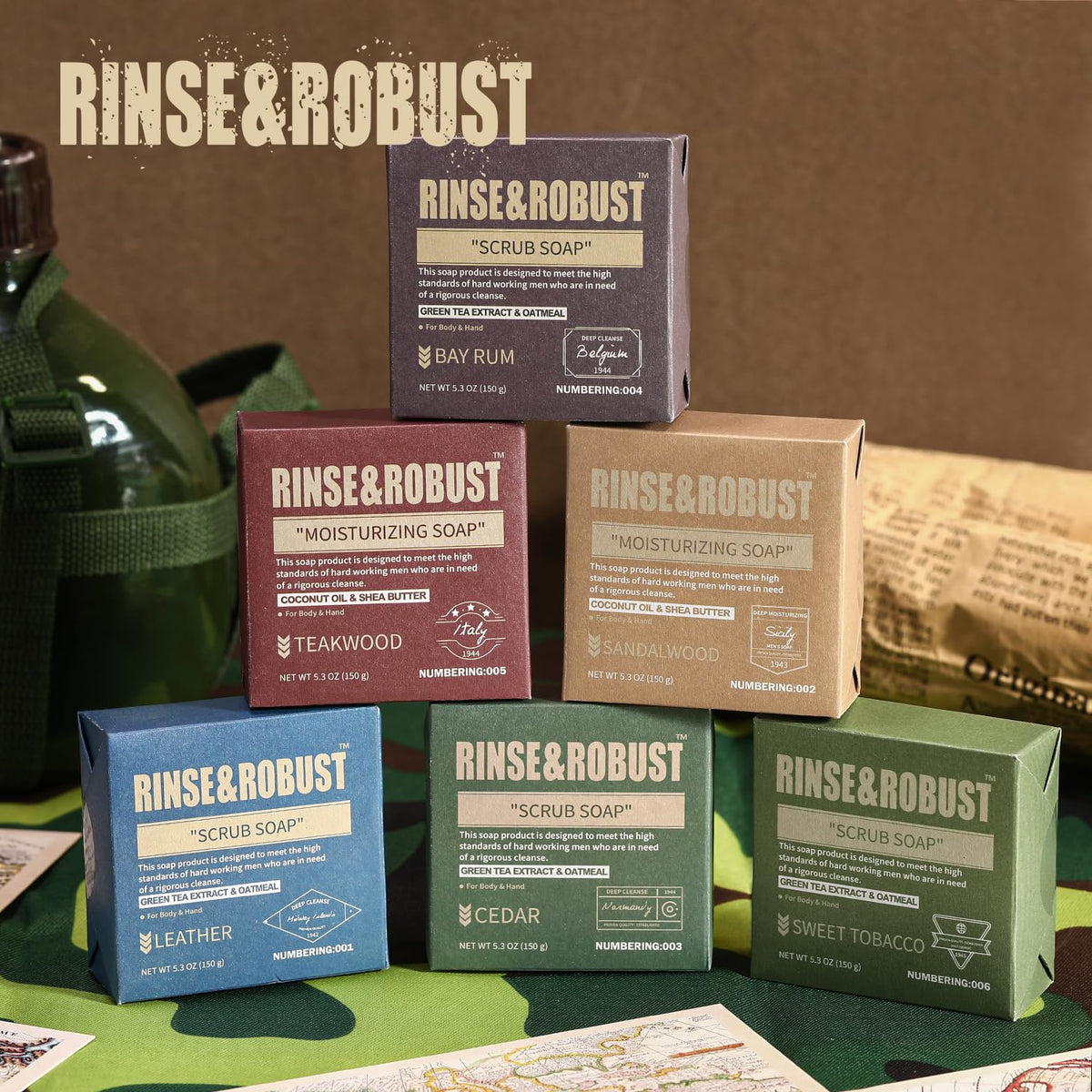 Soap Bar Rinse & Robust Mens Soap 6Pack Bar Soap for Men 150g(Pack of 6) 🍁 All In One Marketplace Canada
