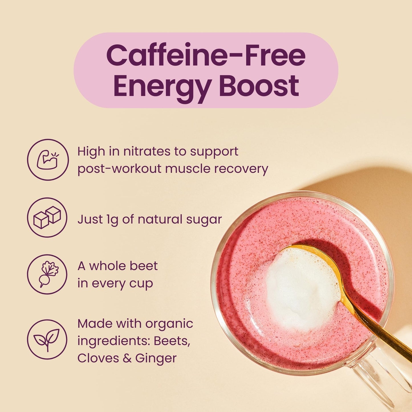 Blume Superfoods Latte - Beetroot Powder, Energy Boosting, Organic Beet Powder, Clove, Cinnamon, Ginger - Vegan, Gluten-Free - 25 Servings -Canadian Brand - As Seen on Dragons' Den Blume