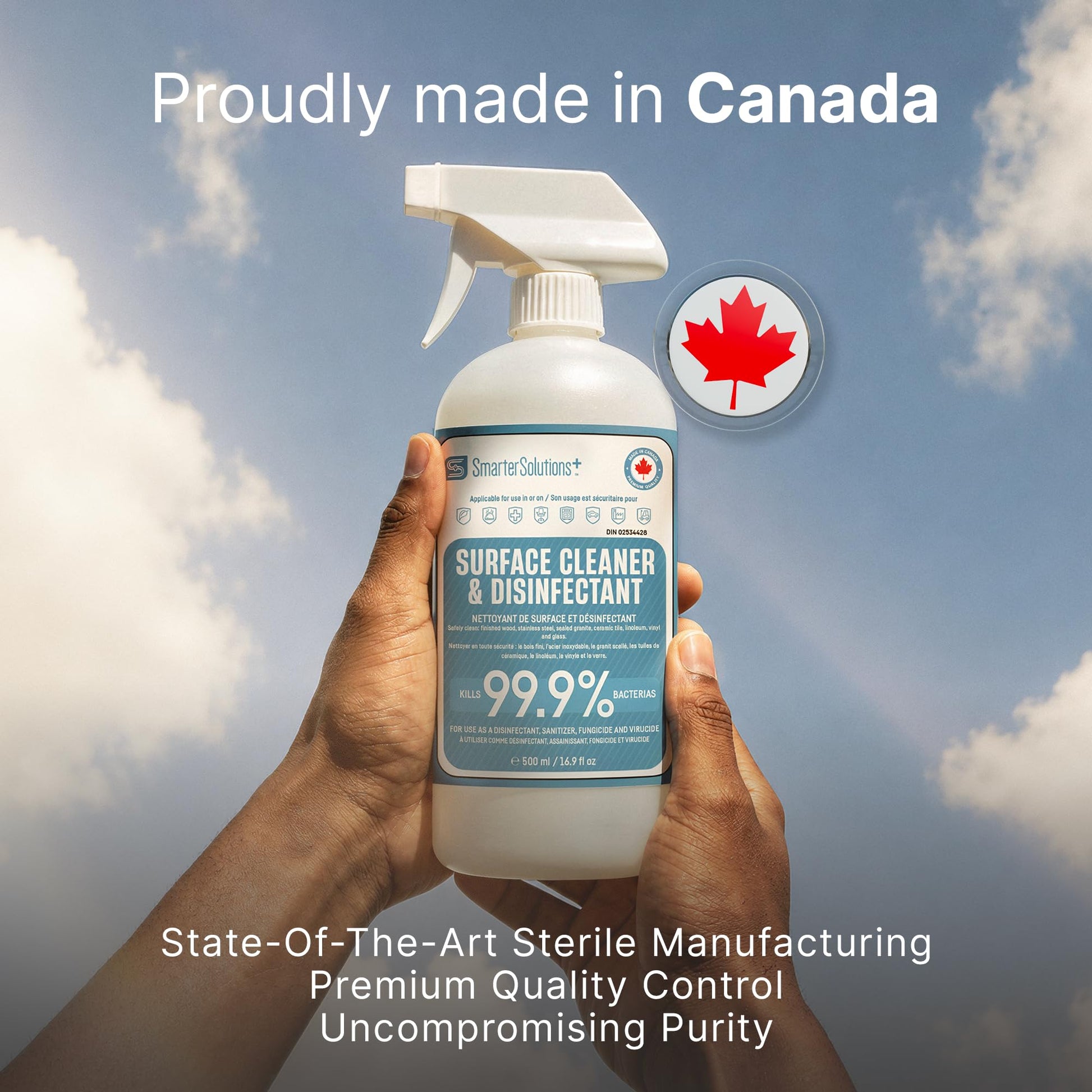 Hypochlorous Acid Spray Cleaning Solution, Made in Canada, Hospital Grade Disinfectant Spray, All-Purpose Sanitizer & Deodorizer, Eliminate Viruses Including Norovirus (2 Pack - 2 x 500ml) - Available at All In One Marketplace Canada