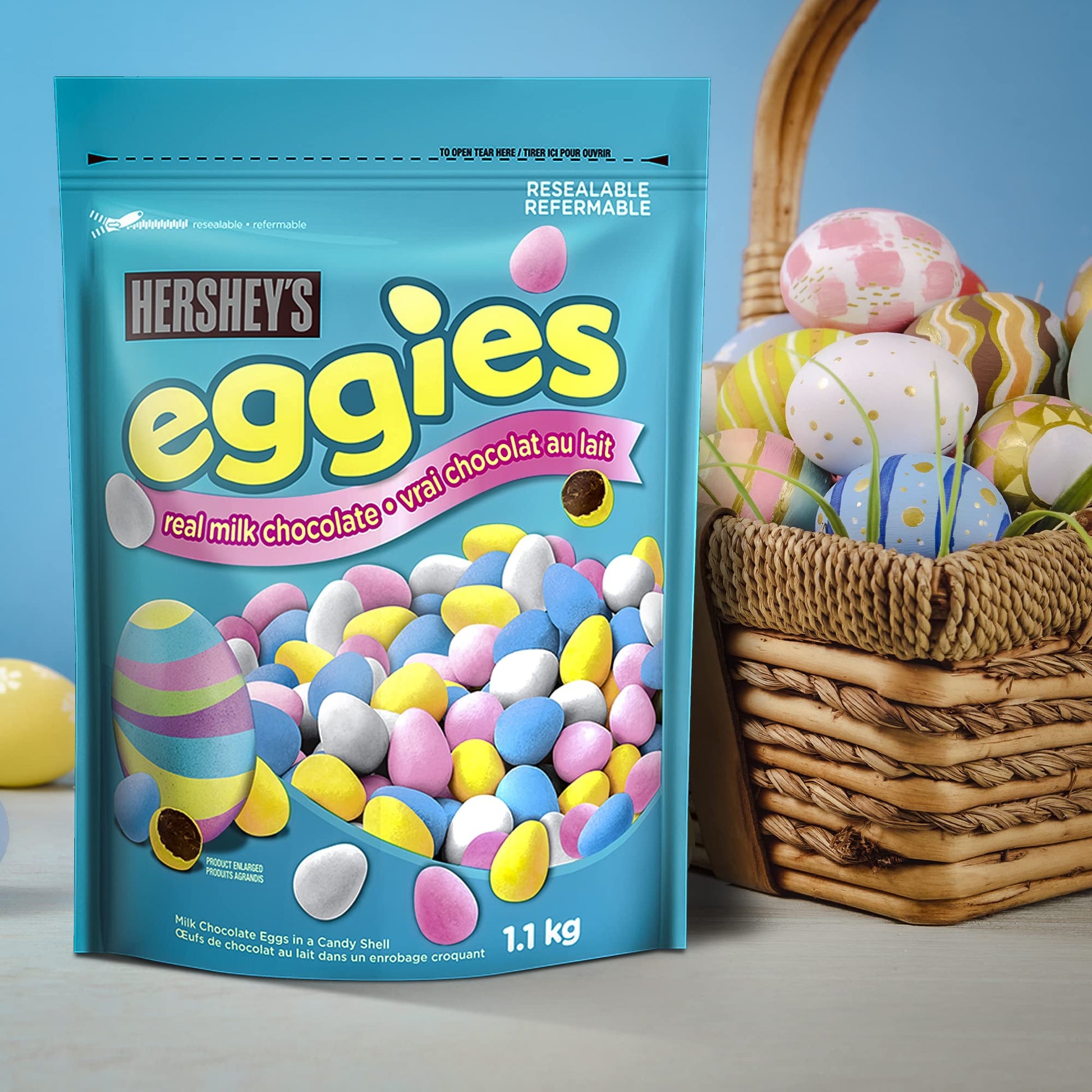 HERSHEY'S Eggies Milk Chocolate Easter Eggs, 900g Bag