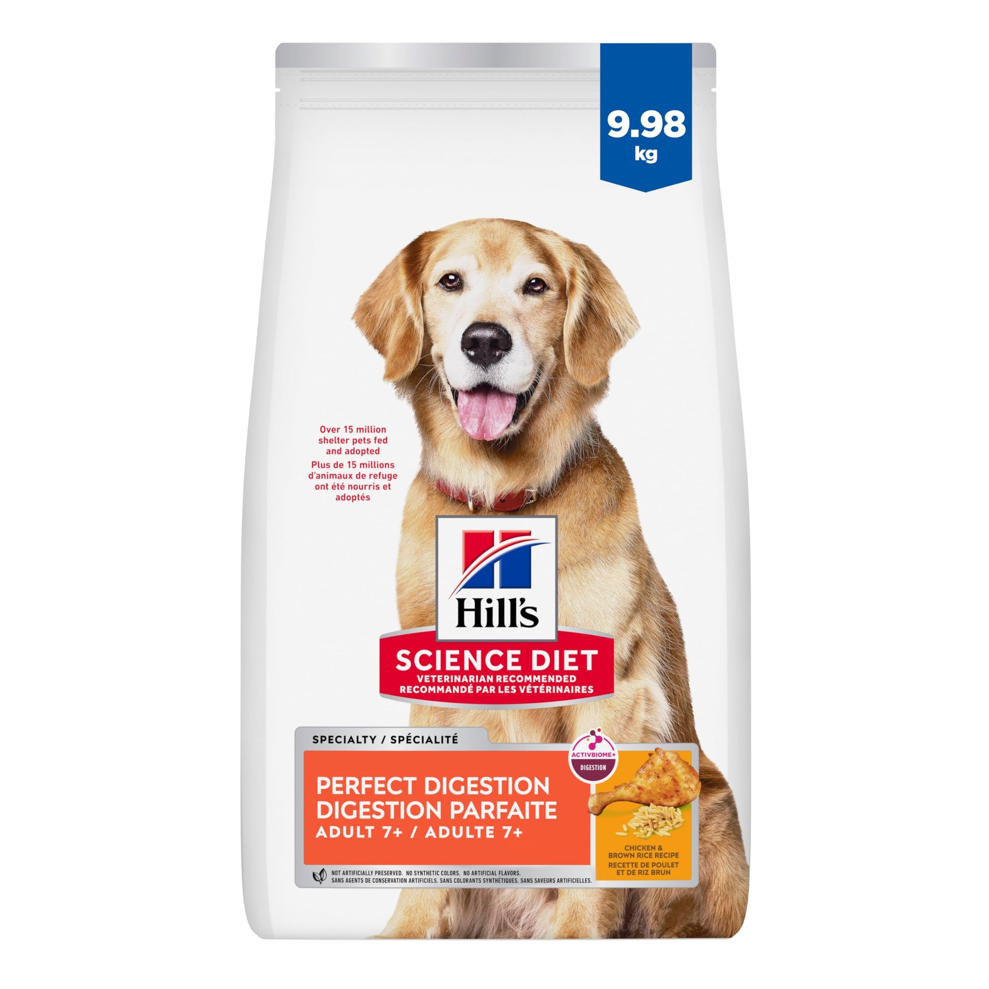 Hill's Science Diet Adult 7+ Perfect Digestion Chicken, Whole Oats & Brown Rice Recipe Dry Dog Food 10.0 kg Bag Hill's Science Diet