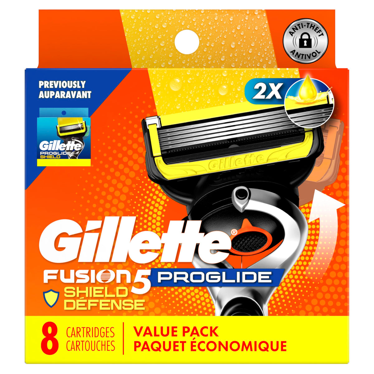 Gillette ProShield Men's Razor Blade Refills, 8 Refills