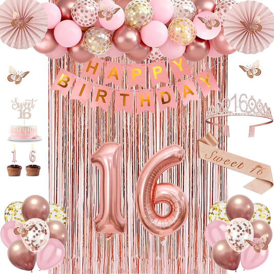 Juesly Sweet 16 Birthday Decorations for Girls Rose Gold 50pcs 🍁 All In One Marketplace Canada